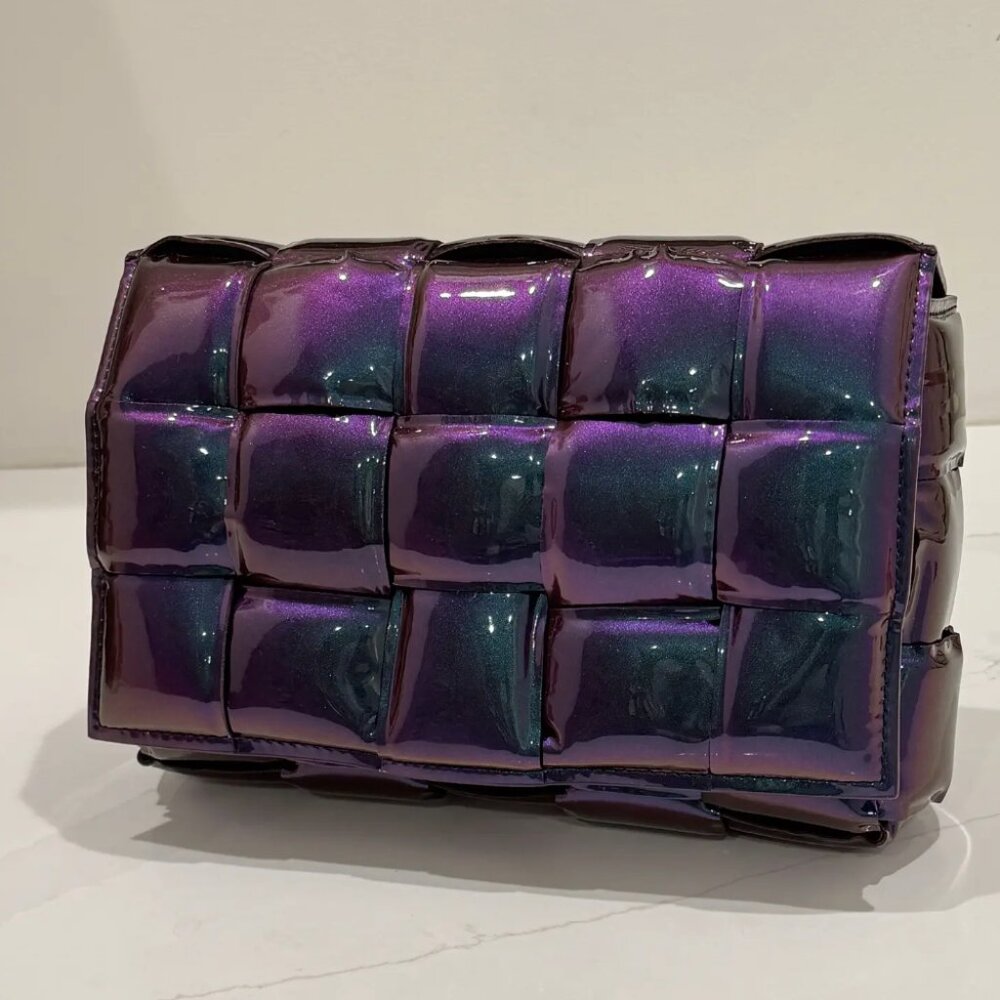 BOTTEGA VENETA THE PADDED CASSETE METALLIC LEATHER BAG